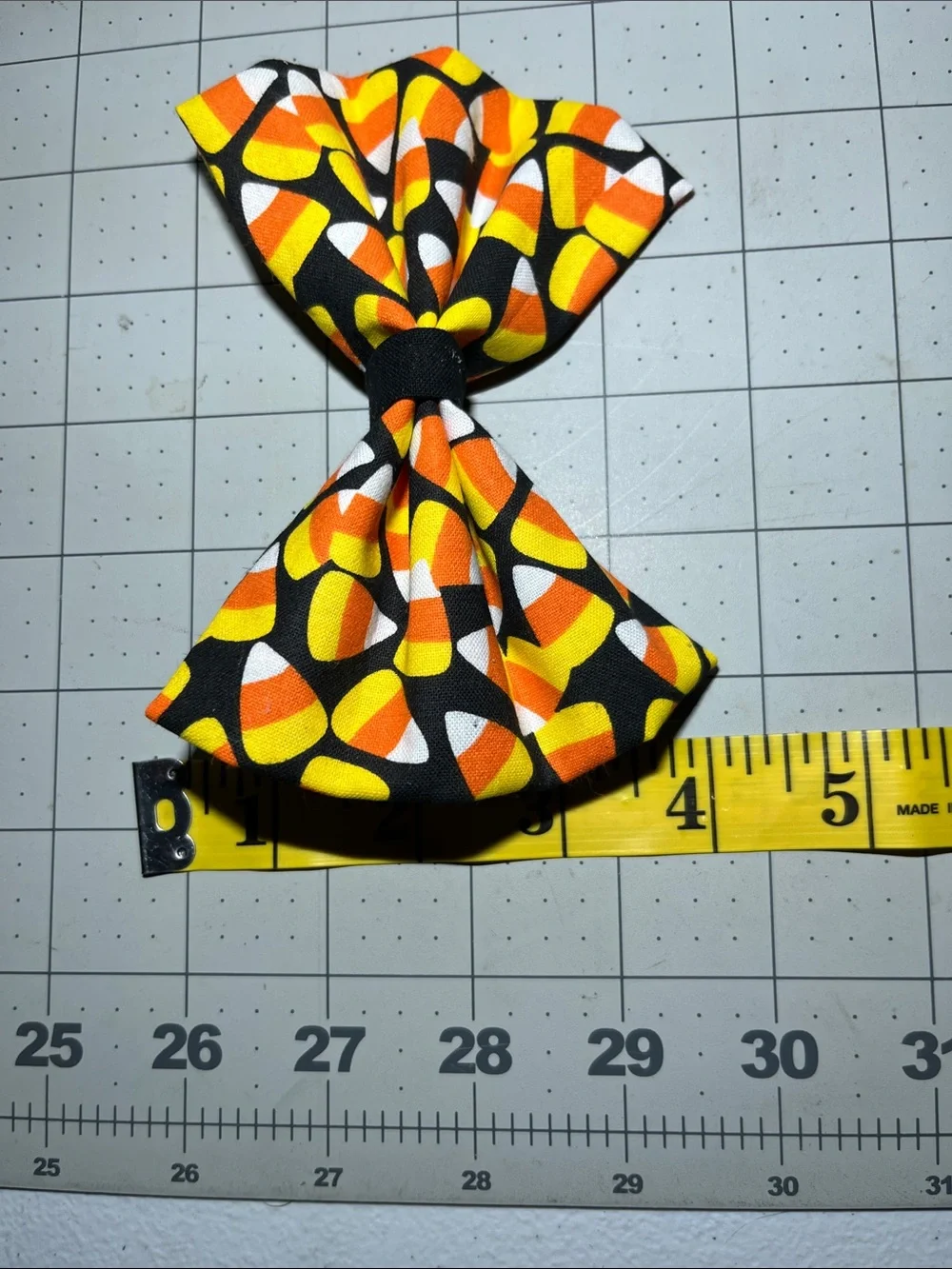 Halloween Candy Corn Bow for Kids - Black, Orange & Yellow